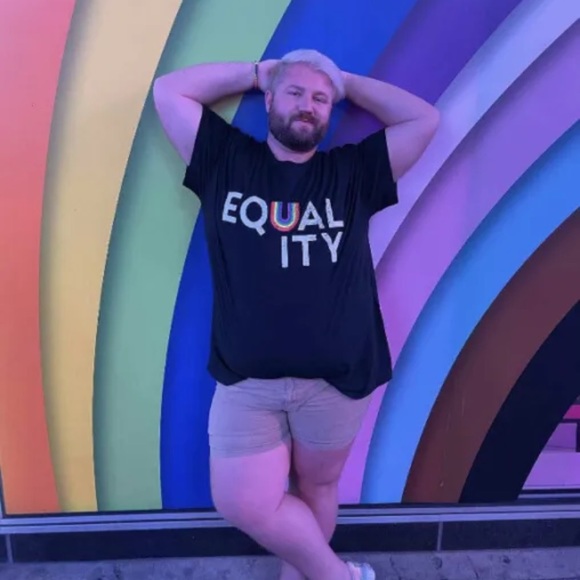 NEW GAY PRIDE EQUALITY BLACK T-SHIRT LGBTQIA RAINBOW UNISEX TEE PRIDE PARADE - Picture 4 of 7